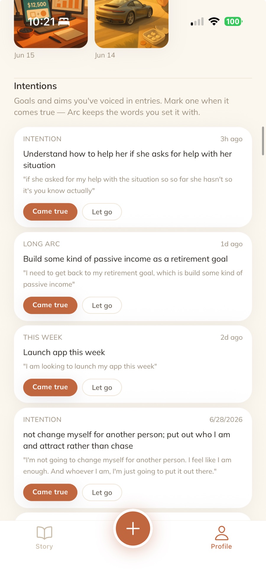 A weekly reflection written from your own entries